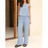image:imageIDEALSANXUN Womens Linen Tank Tops Spring Summer Relaxed Fit Sleeveless ShirtsLight Blue