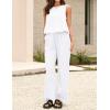 image:imageIDEALSANXUN Womens Linen Tank Tops Spring Summer Relaxed Fit Sleeveless ShirtsWhite
