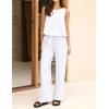 image:imageIDEALSANXUN Womens Linen Tank Tops Spring Summer Relaxed Fit Sleeveless ShirtsWhite