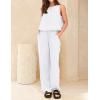 image:imageIDEALSANXUN Womens Linen Tank Tops Spring Summer Relaxed Fit Sleeveless ShirtsWhite