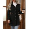 image:imageIDEALSANXUN Womens Wool Peacoat Trench Coat Dressy Blazer Fall Jackets Winter ClothingBlack