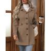 image:imageIDEALSANXUN Womens Wool Peacoat Trench Coat Dressy Blazer Fall Jackets Winter ClothingDark Khaki