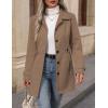 image:imageIDEALSANXUN Womens Wool Peacoat Trench Coat Dressy Blazer Fall Jackets Winter ClothingDark Khaki