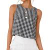 image:imageIDEALSANXUN Womens Gingham Crop Tank Tops 2026 Spring Summer Sleeveless Vest TopBlack