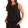 image:imageIDEALSANXUN Womens Linen Tank Tops Spring Summer Relaxed Fit Sleeveless ShirtsBlack