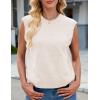 image:imageIDEALSANXUN Backless Sweater Vest for Women Spring Summer Tie Back Sleeveless Open Back Knit Tank TopsBeige