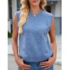 image:imageIDEALSANXUN Backless Sweater Vest for Women Spring Summer Tie Back Sleeveless Open Back Knit Tank TopsBlue