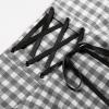 image:imageIDEALSANXUN Gothic Plaid Mini Skirts for Women Short High Waist Plaid SkirtsGingham Grey