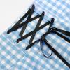 image:imageIDEALSANXUN Gothic Plaid Mini Skirts for Women Short High Waist Plaid SkirtsGingham Light Blue
