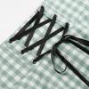 image:imageIDEALSANXUN Gothic Plaid Mini Skirts for Women Short High Waist Plaid SkirtsGingham Pastel Green