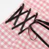 image:imageIDEALSANXUN Gothic Plaid Mini Skirts for Women Short High Waist Plaid SkirtsGingham Pink