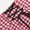 image:imageIDEALSANXUN Gothic Plaid Mini Skirts for Women Short High Waist Plaid SkirtsGingham Wine