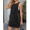 image:imageIDEALSANXUN Womens Denim Overall Dress Spring Summer Round Neck Sleeveless Jean Romper Mini DressBlack