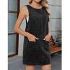 image:imageIDEALSANXUN Womens Denim Overall Dress Spring Summer Round Neck Sleeveless Jean Romper Mini DressBlack