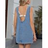 image:imageIDEALSANXUN Womens Denim Overall Dress Spring Summer Round Neck Sleeveless Jean Romper Mini DressLight Blue