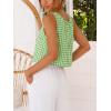 image:imageIDEALSANXUN Womens Gingham Crop Tank Tops 2026 Spring Summer Sleeveless Vest TopLight Green