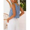 image:imageIDEALSANXUN Womens Gingham Crop Tank Tops 2026 Spring Summer Sleeveless Vest TopRetro Blue