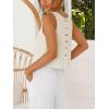 image:imageIDEALSANXUN Womens Gingham Crop Tank Tops 2026 Spring Summer Sleeveless Vest TopStriped Beige