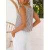 image:imageIDEALSANXUN Womens Gingham Crop Tank Tops 2026 Spring Summer Sleeveless Vest TopStriped Brown