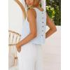 image:imageIDEALSANXUN Womens Gingham Crop Tank Tops 2026 Spring Summer Sleeveless Vest TopStriped Light Blue