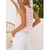 image:imageIDEALSANXUN Womens Gingham Crop Tank Tops 2026 Spring Summer Sleeveless Vest TopStriped Pink