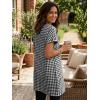 image:imageIDEALSANXUN Womens Gingham Dress Spring Summer Beach Casual Short Sleeve Plaid Mini DressesBlack