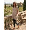 image:imageIDEALSANXUN Womens Gingham Dress Spring Summer Beach Casual Short Sleeve Plaid Mini DressesDark Khaki