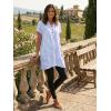 image:imageIDEALSANXUN Womens Gingham Dress Spring Summer Beach Casual Short Sleeve Plaid Mini DressesLight Blue