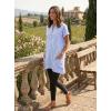 image:imageIDEALSANXUN Womens Gingham Dress Spring Summer Beach Casual Short Sleeve Plaid Mini DressesLight Blue