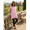 image:imageIDEALSANXUN Womens Gingham Dress Spring Summer Beach Casual Short Sleeve Plaid Mini DressesPink