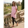 image:imageIDEALSANXUN Womens Gingham Dress Spring Summer Beach Casual Short Sleeve Plaid Mini DressesPink