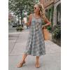 image:imageIDEALSANXUN Womens Gingham Dress Spring Summer Beach Casual Sleeveless Midi SundressesBlack