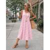 image:imageIDEALSANXUN Womens Gingham Dress Spring Summer Beach Casual Sleeveless Midi SundressesPink