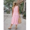 image:imageIDEALSANXUN Womens Gingham Dress Spring Summer Beach Casual Sleeveless Midi SundressesPink