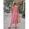 image:imageIDEALSANXUN Womens Gingham Dress Spring Summer Beach Casual Sleeveless Midi SundressesWine