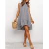 image:imageIDEALSANXUN Womens Gingham Dress Spring Summer Beach Sleeveless A Line Midi SundressBlack