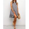 image:imageIDEALSANXUN Womens Gingham Dress Spring Summer Beach Sleeveless A Line Midi SundressBlack