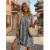 image:imageIDEALSANXUN Womens Gingham Dress Spring Summer Button Down Sleeveless Midi A Line DressBlack