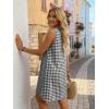 image:imageIDEALSANXUN Womens Gingham Dress Spring Summer Button Down Sleeveless Midi A Line DressBlack