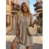 image:imageIDEALSANXUN Womens Gingham Dress Spring Summer Button Down Sleeveless Midi A Line DressDark Khaki