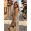 image:imageIDEALSANXUN Womens Gingham Dress Spring Summer Button Down Sleeveless Midi A Line DressDark Khaki