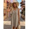image:imageIDEALSANXUN Womens Gingham Dress Spring Summer Button Down Sleeveless Midi A Line DressDark Khaki