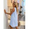 image:imageIDEALSANXUN Womens Gingham Dress Spring Summer Button Down Sleeveless Midi A Line DressLight Blue