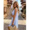 image:imageIDEALSANXUN Womens Gingham Dress Spring Summer Button Down Sleeveless Midi A Line DressLight Blue
