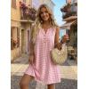 image:imageIDEALSANXUN Womens Gingham Dress Spring Summer Button Down Sleeveless Midi A Line DressPink