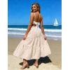 image:imageIDEALSANXUN Womens Gingham Maxi Skirts Elastic High Waisted Gingham Flowy Spring Summer Y2K Casual Boho Plaid SkirtBeige