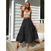 image:imageIDEALSANXUN Womens Gingham Maxi Skirts Elastic High Waisted Gingham Flowy Spring Summer Y2K Casual Boho Plaid SkirtBlack