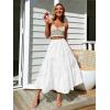 image:imageIDEALSANXUN Womens Gingham Maxi Skirts Elastic High Waisted Gingham Flowy Spring Summer Y2K Casual Boho Plaid SkirtWhite