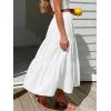 image:imageIDEALSANXUN Womens Gingham Maxi Skirts Elastic High Waisted Gingham Flowy Spring Summer Y2K Casual Boho Plaid SkirtWhite