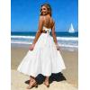 image:imageIDEALSANXUN Womens Gingham Maxi Skirts Elastic High Waisted Gingham Flowy Spring Summer Y2K Casual Boho Plaid SkirtWhite